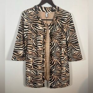 Silk Land Collection Women’s XL Animal Print Open Front Jacket
